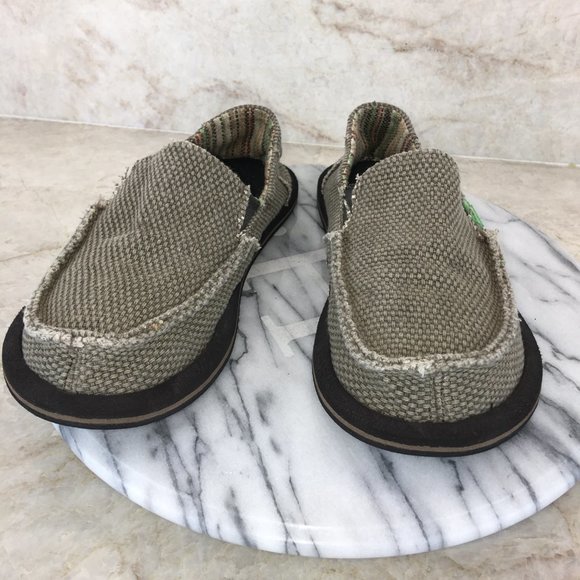 Sanuk Kids Slippers in Olive Green - Picture 4 of 10